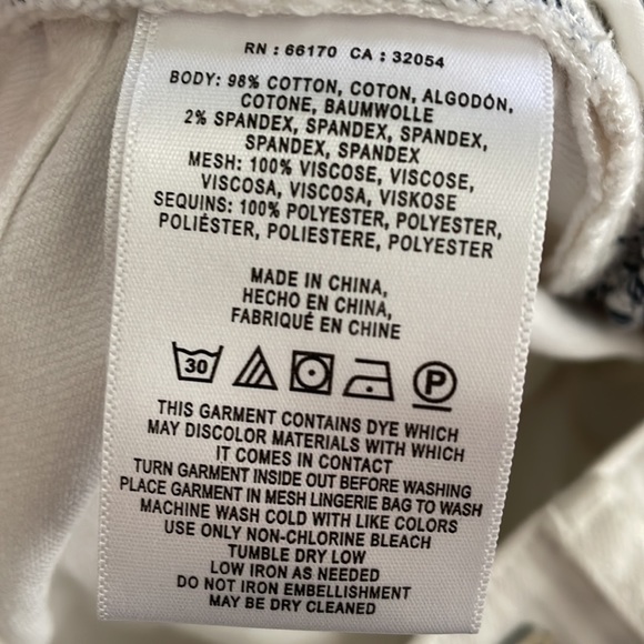 Anthropologie Pilcro and the Letterpress High-Rise Sequins Flared Jeans White - Picture 13 of 13